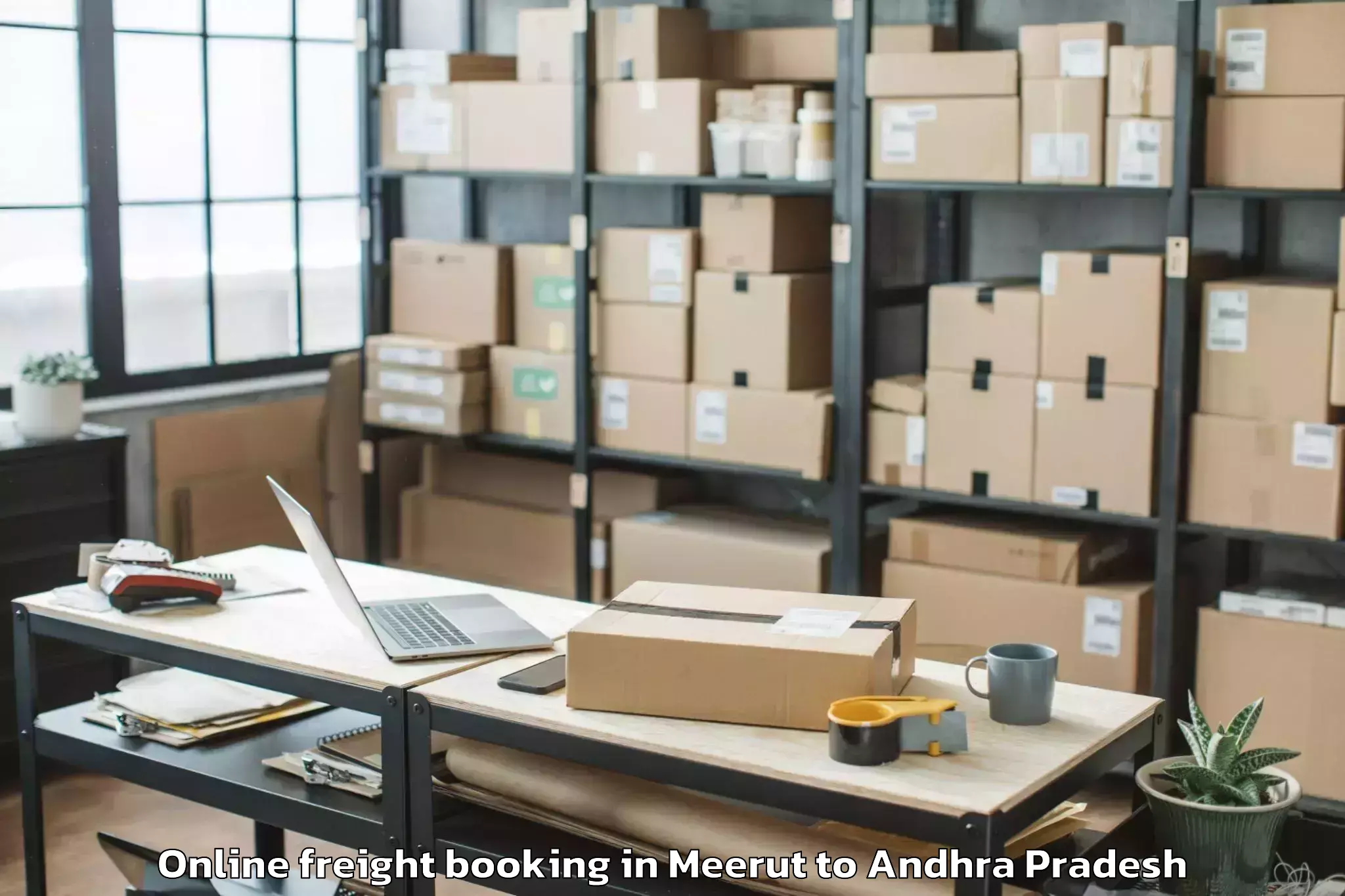 Hassle-Free Meerut to Pedapadu Online Freight Booking